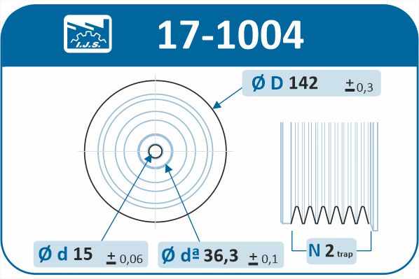 IJS GROUP 17-1004 remskive, veivaksel