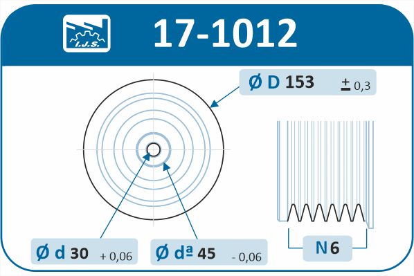 IJS GROUP 17-1012 remskive, veivaksel