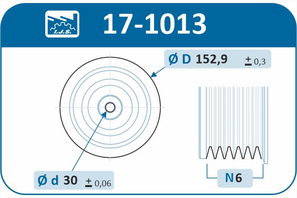 IJS GROUP 17-1013 remskive, veivaksel