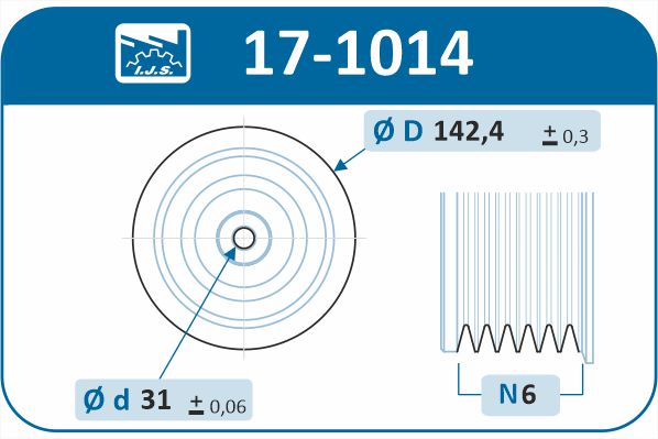 IJS GROUP 17-1014 remskive, veivaksel