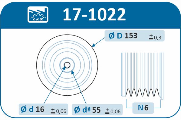 IJS GROUP 17-1022 remskive, veivaksel