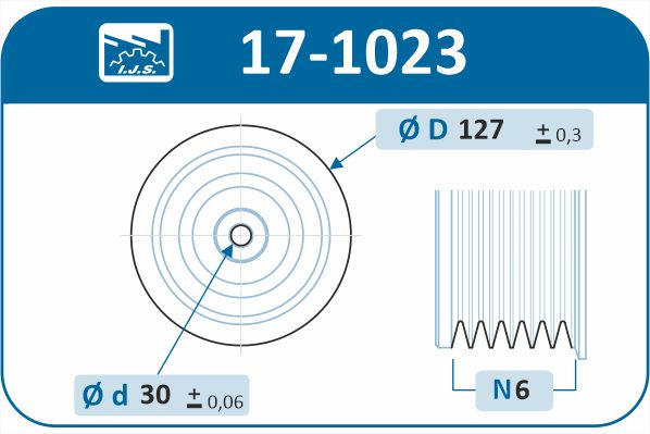 IJS GROUP 17-1023 remskive, veivaksel