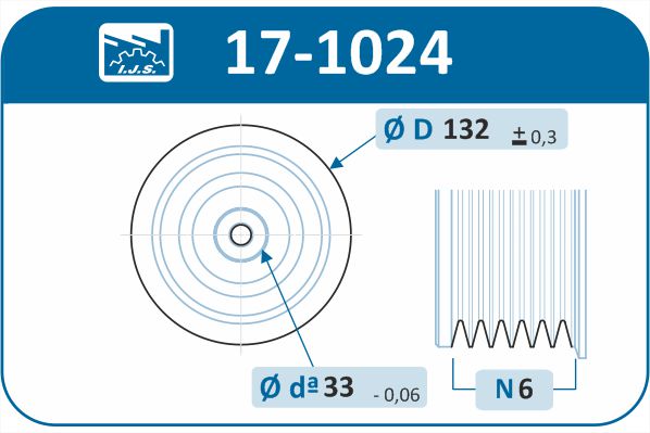 IJS GROUP 17-1024 remskive, veivaksel
