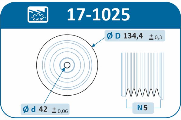 IJS GROUP 17-1025 remskive, veivaksel