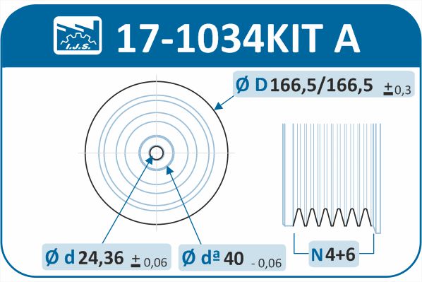 IJS GROUP 17-1034KIT A remskivesett, veivaksel