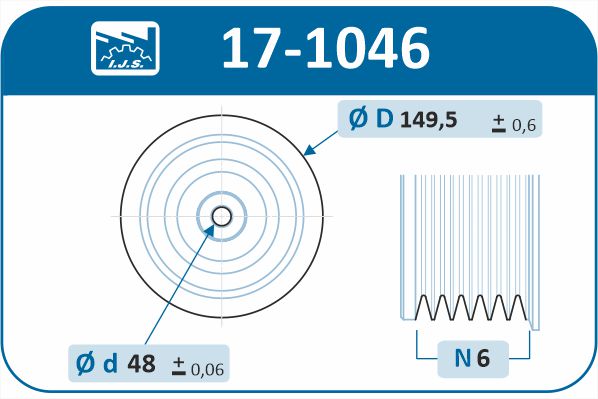 IJS GROUP 17-1046 remskive, veivaksel