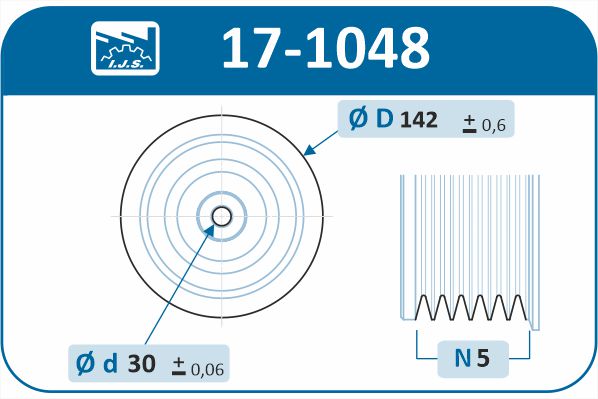 IJS GROUP 17-1048 remskive, veivaksel