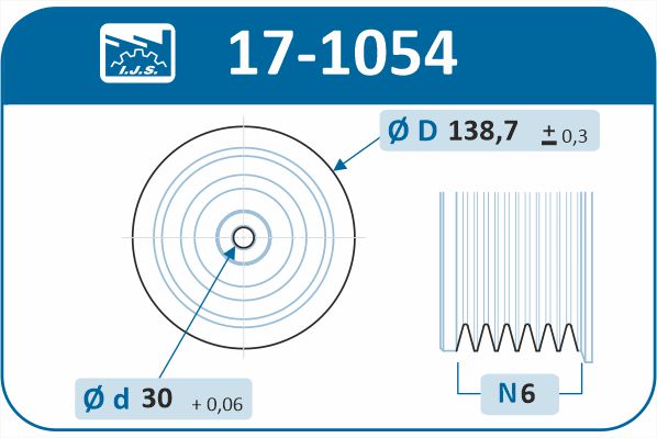 IJS GROUP 17-1054 remskive, veivaksel