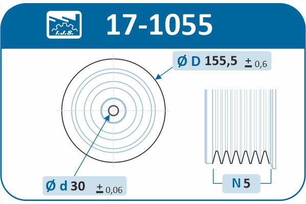 IJS GROUP 17-1055 remskive, veivaksel
