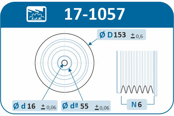 IJS GROUP 17-1057 remskive, veivaksel