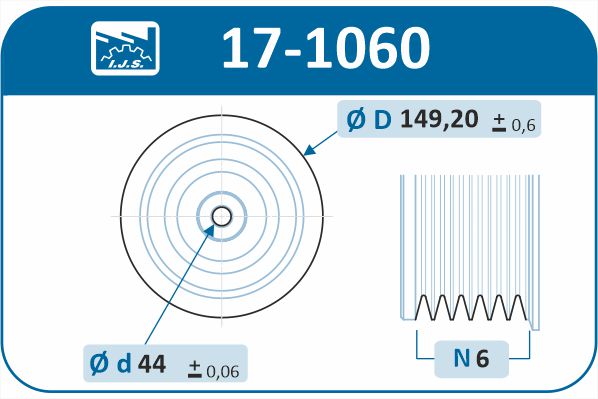 IJS GROUP 17-1060 remskive, veivaksel