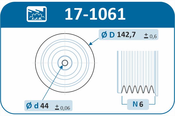 IJS GROUP 17-1061 remskive, veivaksel
