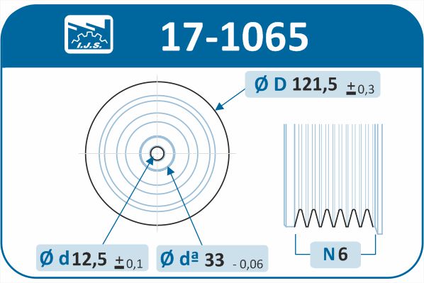IJS GROUP 17-1065 remskive, veivaksel
