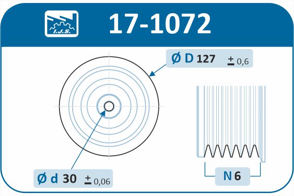 IJS GROUP 17-1072 remskive, veivaksel
