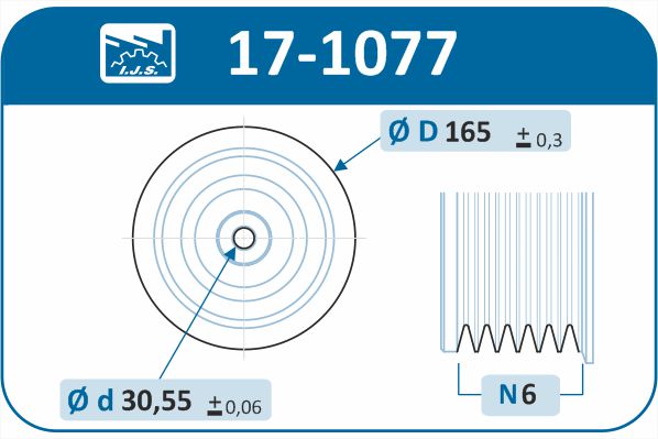 IJS GROUP 17-1077 remskive, veivaksel