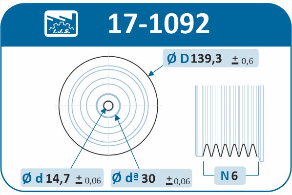IJS GROUP 17-1092 remskive, veivaksel