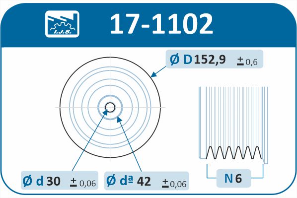 IJS GROUP 17-1102 remskive, veivaksel