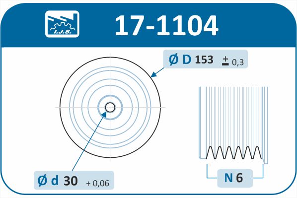 IJS GROUP 17-1104 remskive, veivaksel