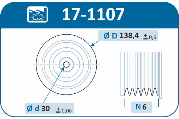 IJS GROUP 17-1107 remskive, veivaksel