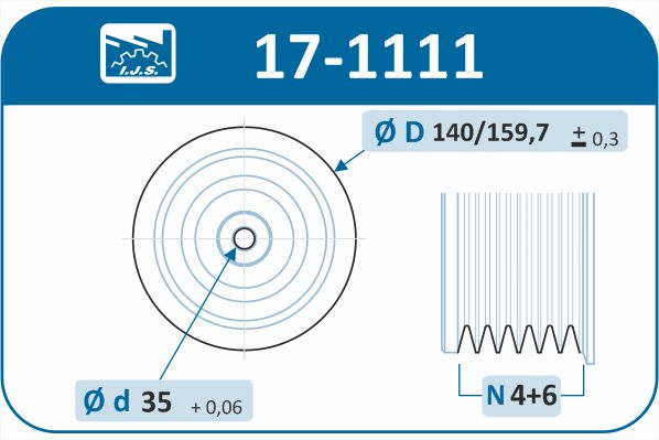 IJS GROUP 17-1111 remskive, veivaksel