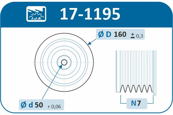 IJS GROUP 17-1195 remskive, veivaksel