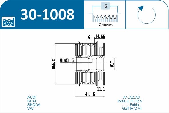 IJS GROUP 30-1008 Generatortomgang