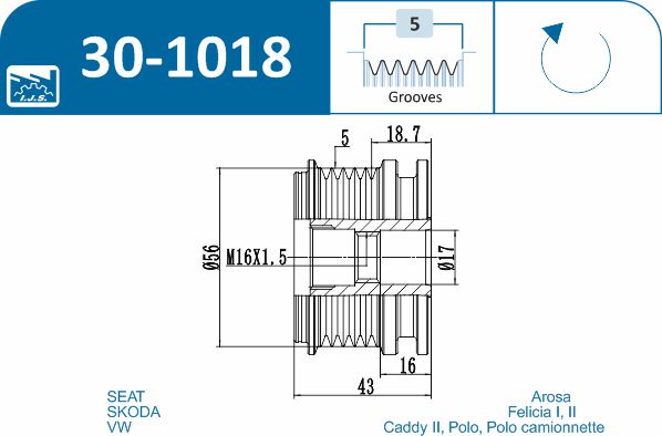 IJS GROUP 30-1018 Generatortomgang