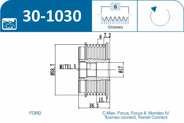 IJS GROUP 30-1030 Generatortomgang