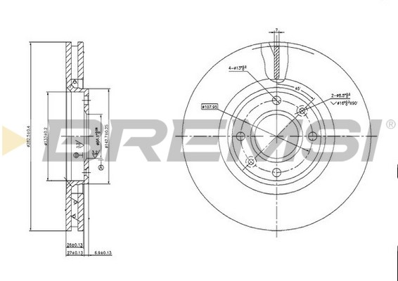 BREMSI CD7152V Discofreno