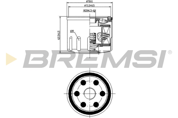 BREMSI FL0277 Filtro olio