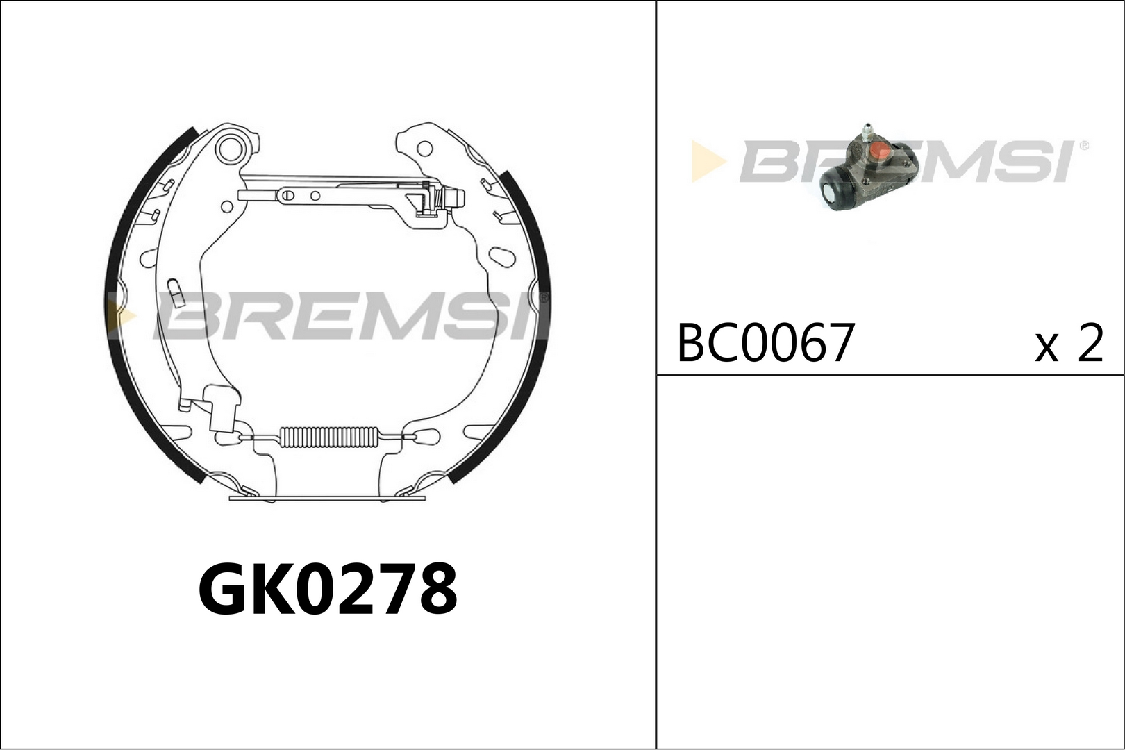 BREMSI GK0278 Kit ganasce...