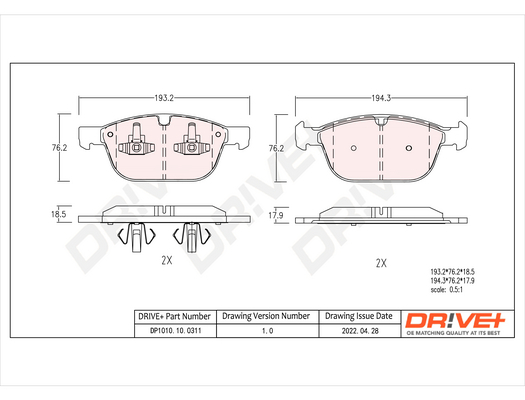 QUARO QP3025 Bremsekloss sett