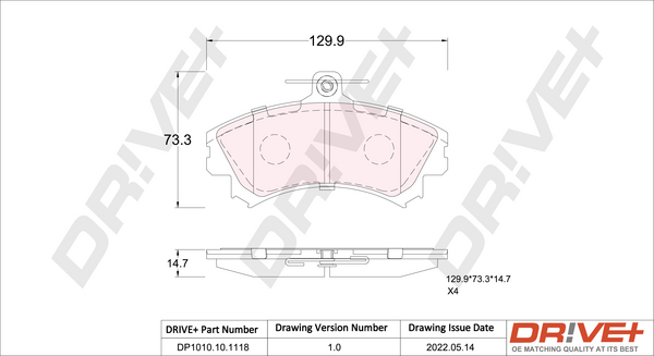BLUE PRINT ADT342114 Bremsekloss sett