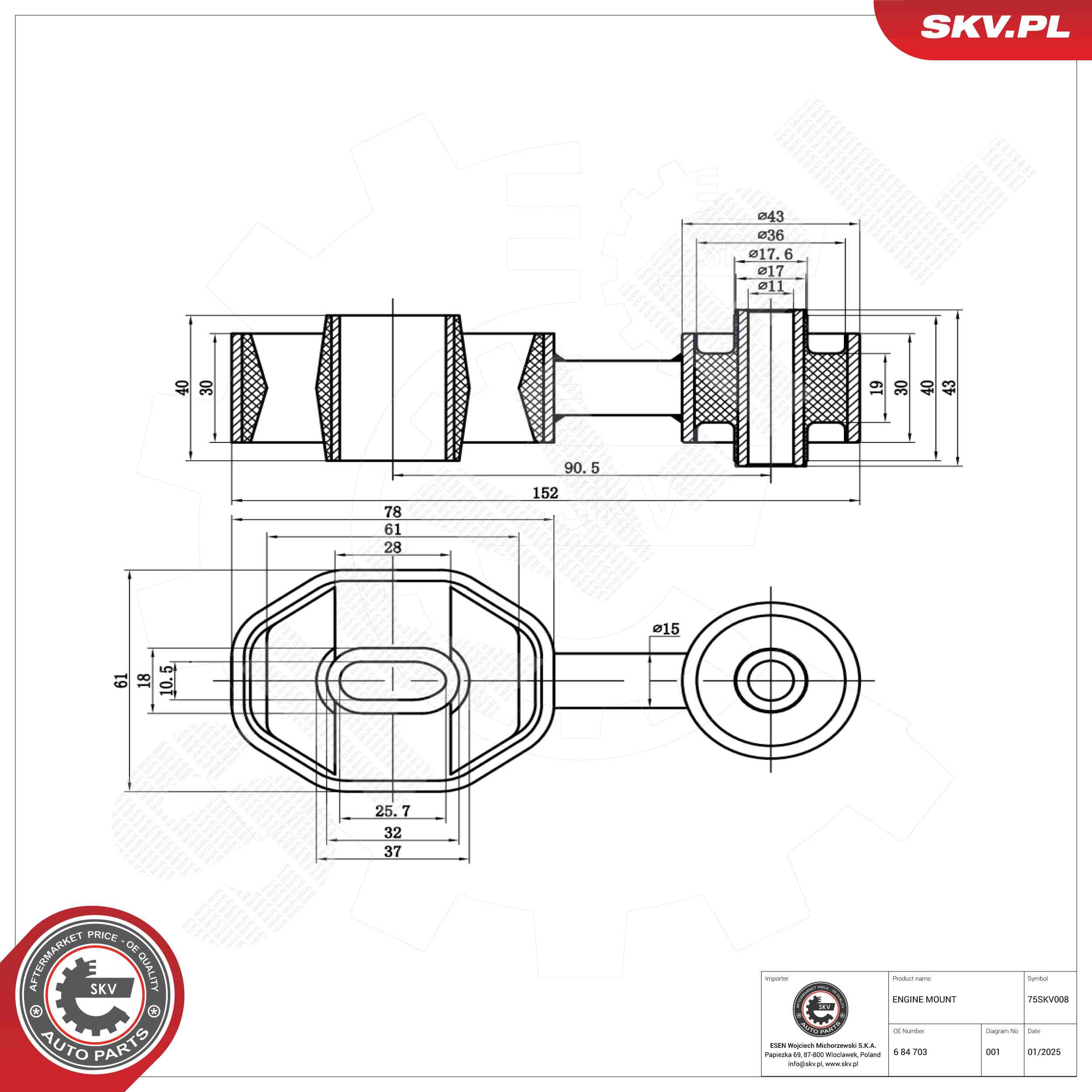 ESEN SKV 75SKV008 Mounting, engine