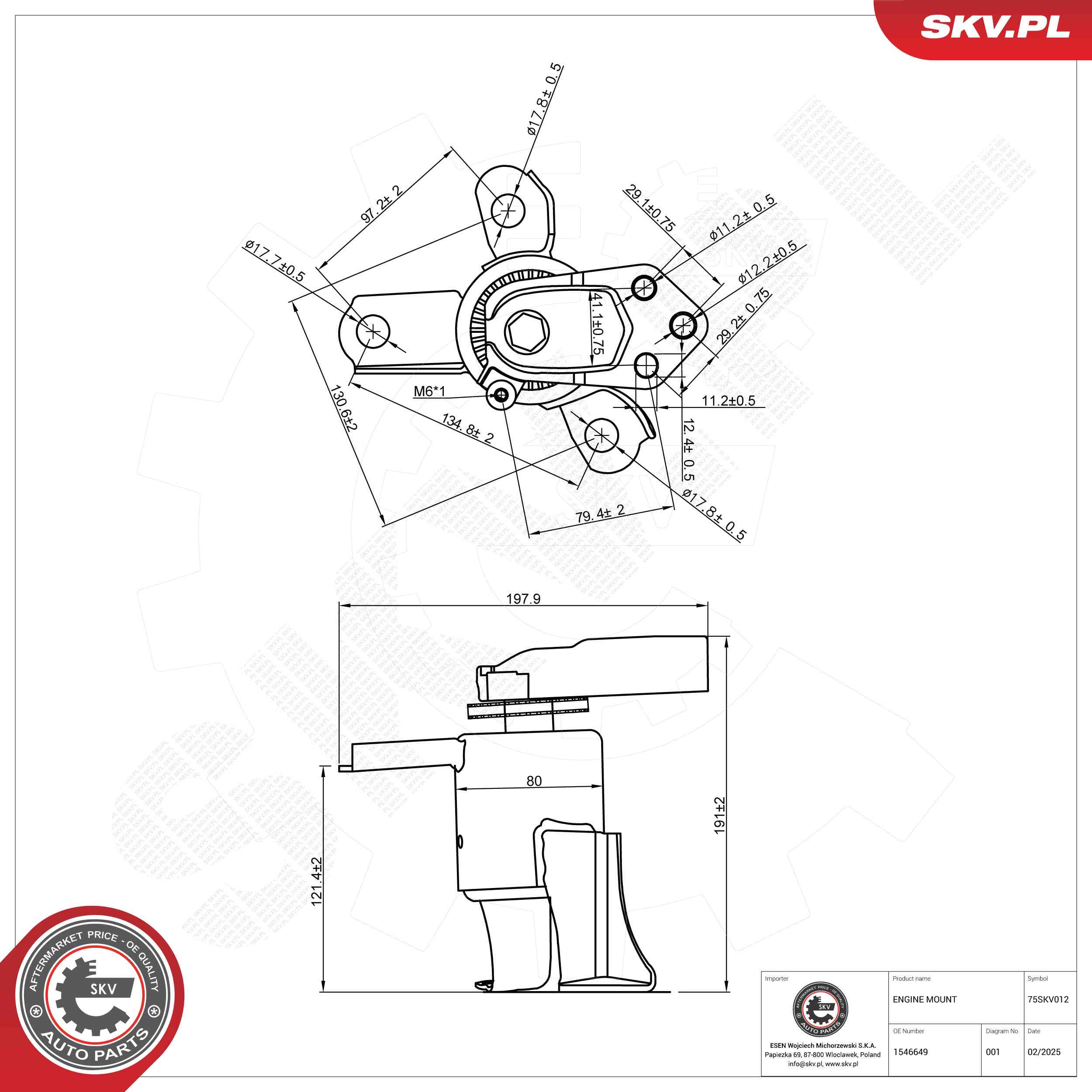 ESEN SKV 75SKV012 Mounting, engine