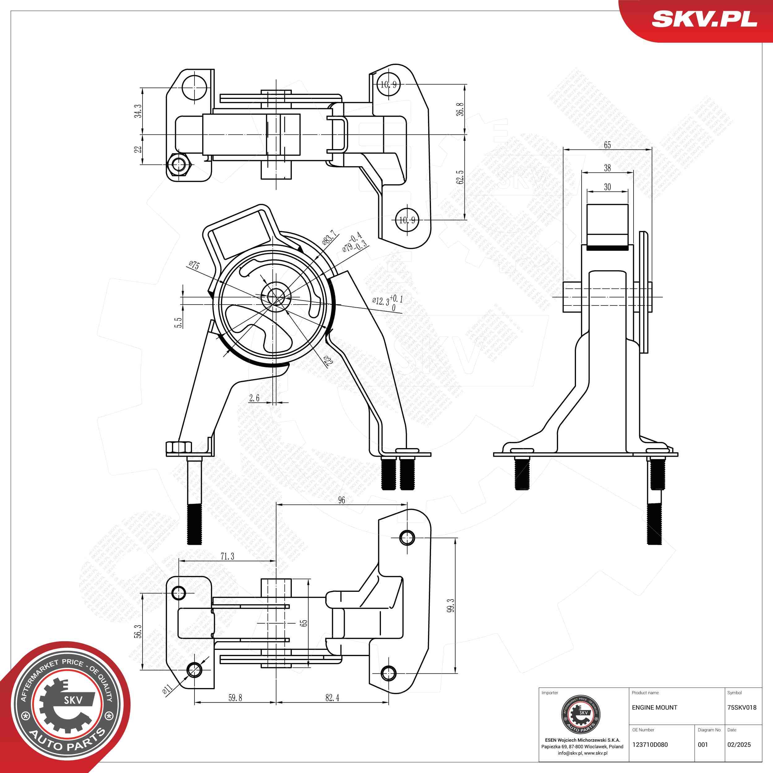 ESEN SKV 75SKV018 Mounting, engine