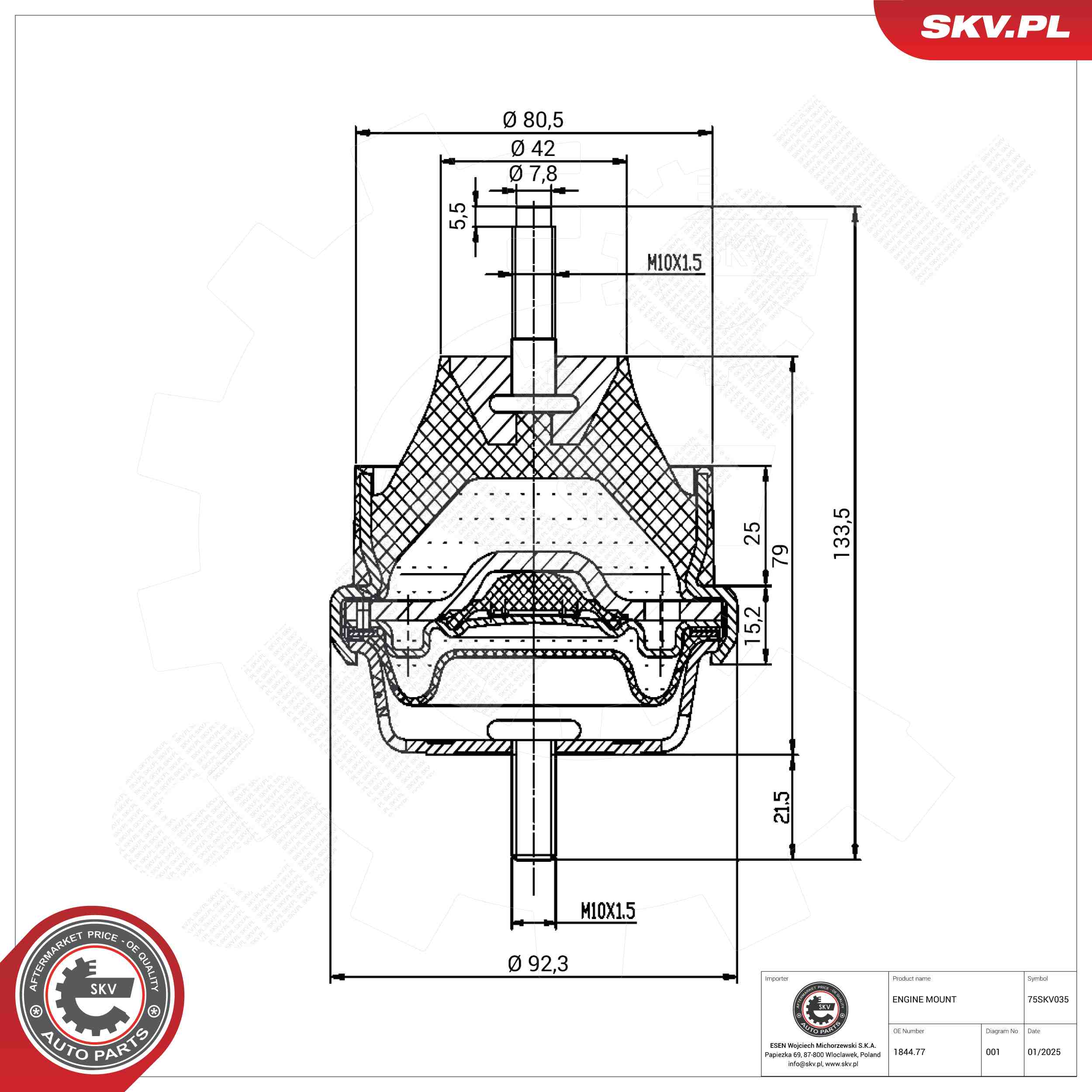 ESEN SKV 75SKV035 Mounting, engine