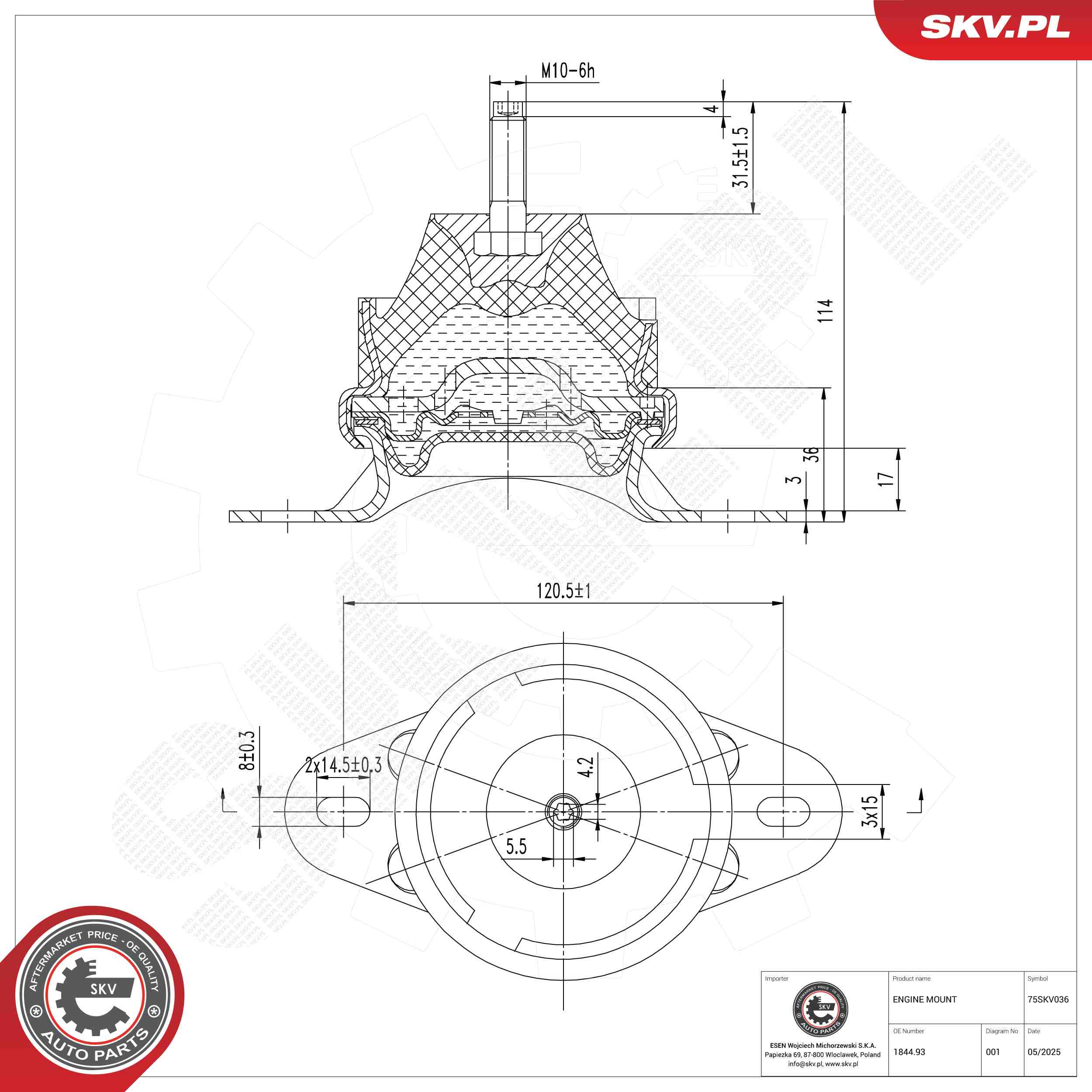 ESEN SKV 75SKV036 Mounting, engine