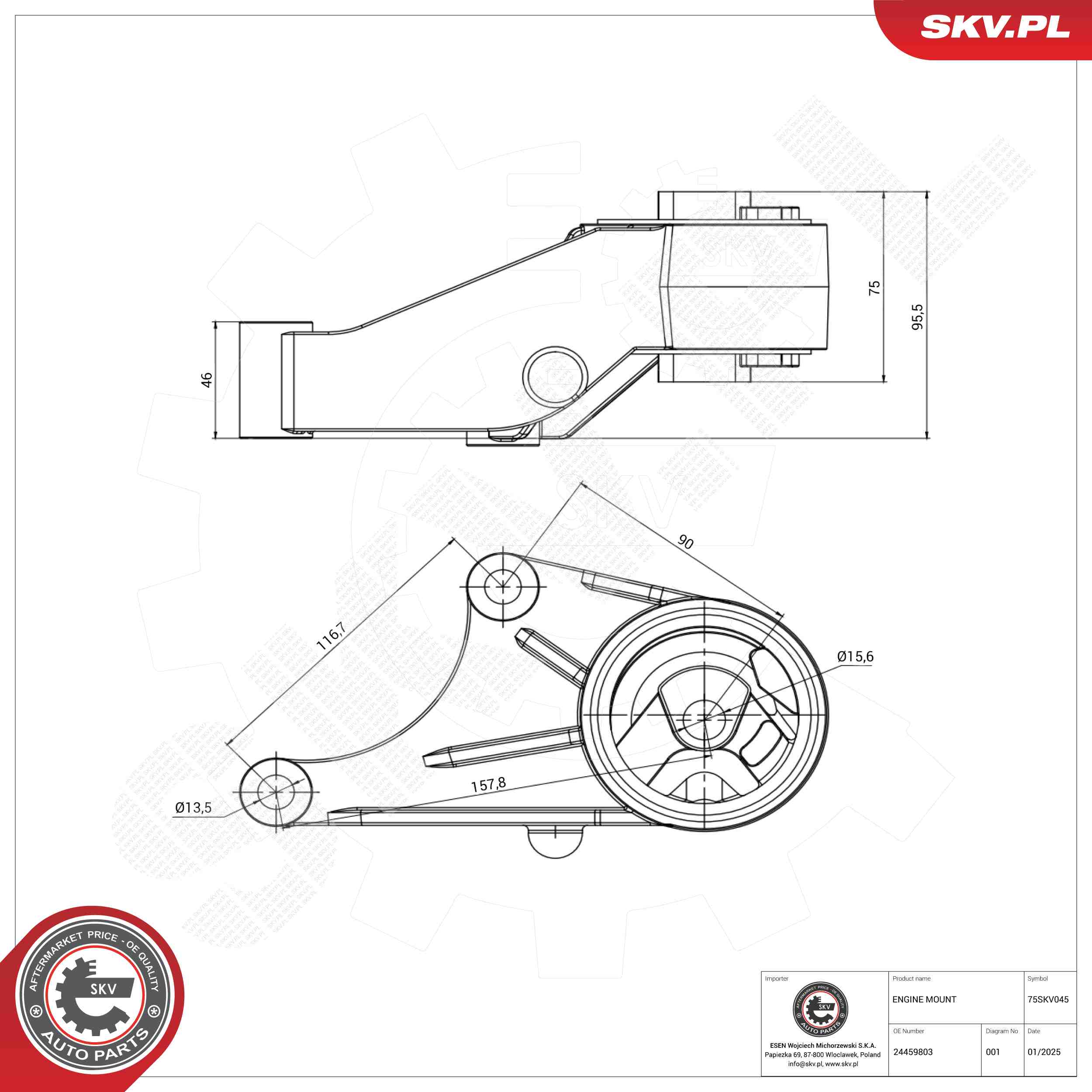 ESEN SKV 75SKV045 Mounting, engine