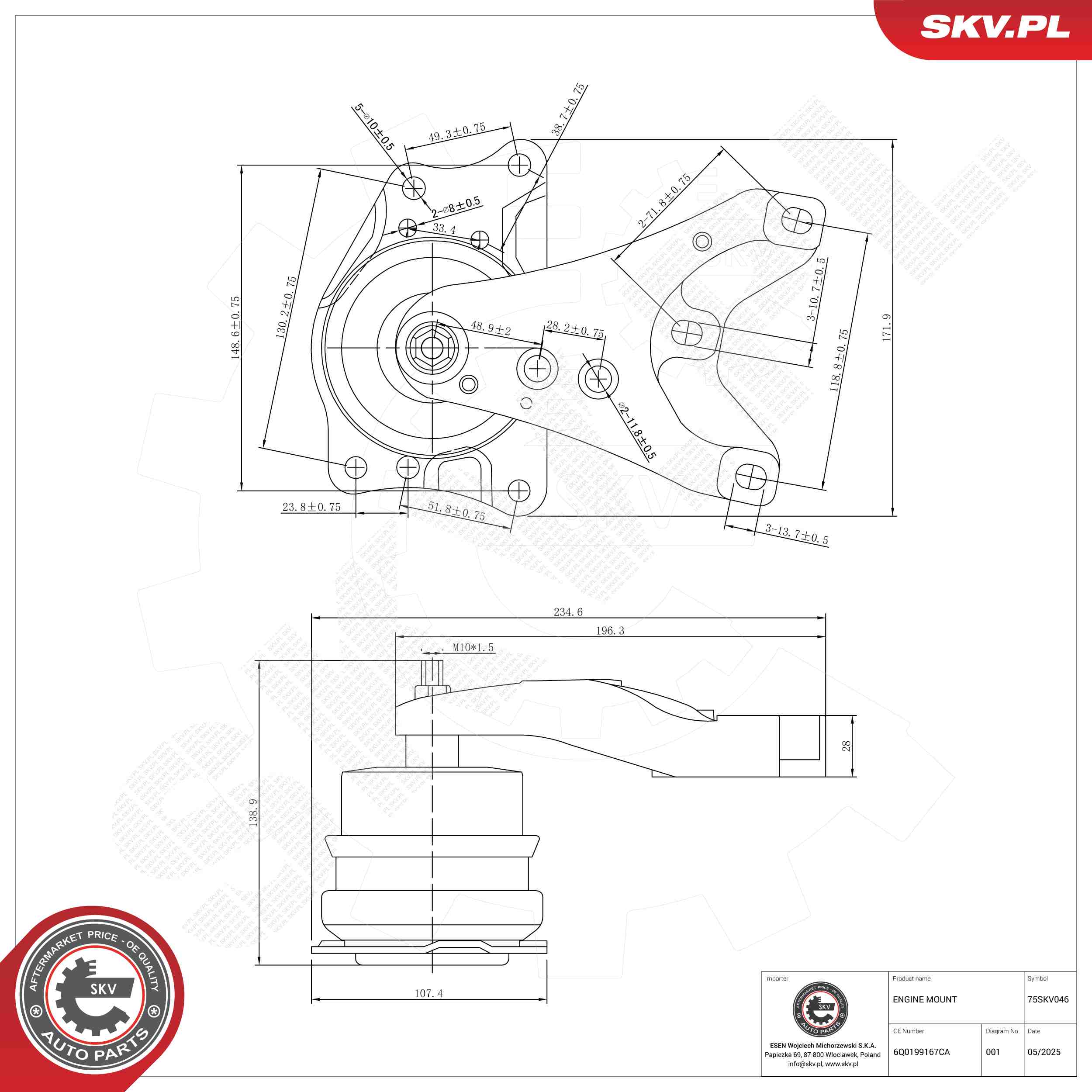 ESEN SKV 75SKV046 Mounting, engine