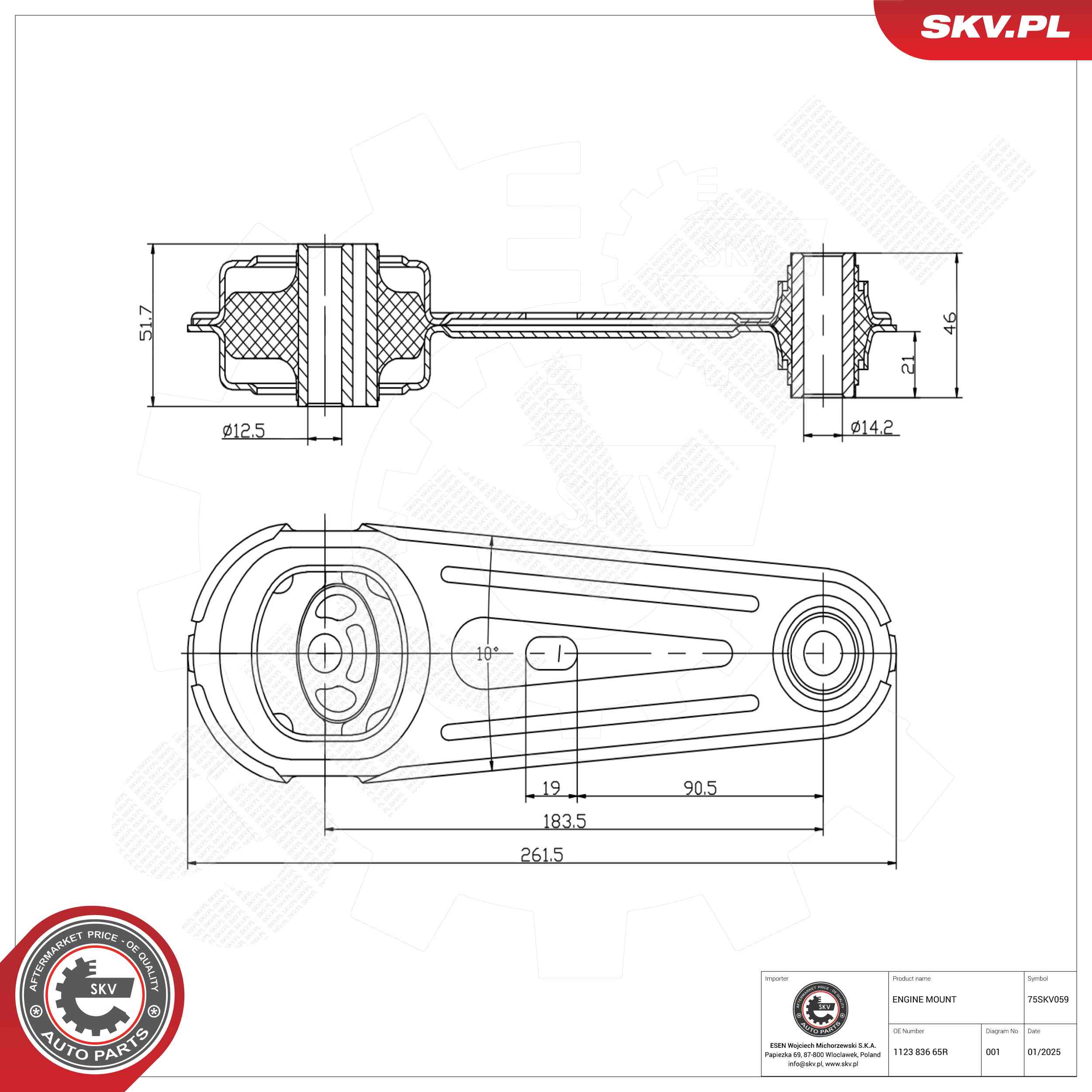 ESEN SKV 75SKV059 Mounting, engine