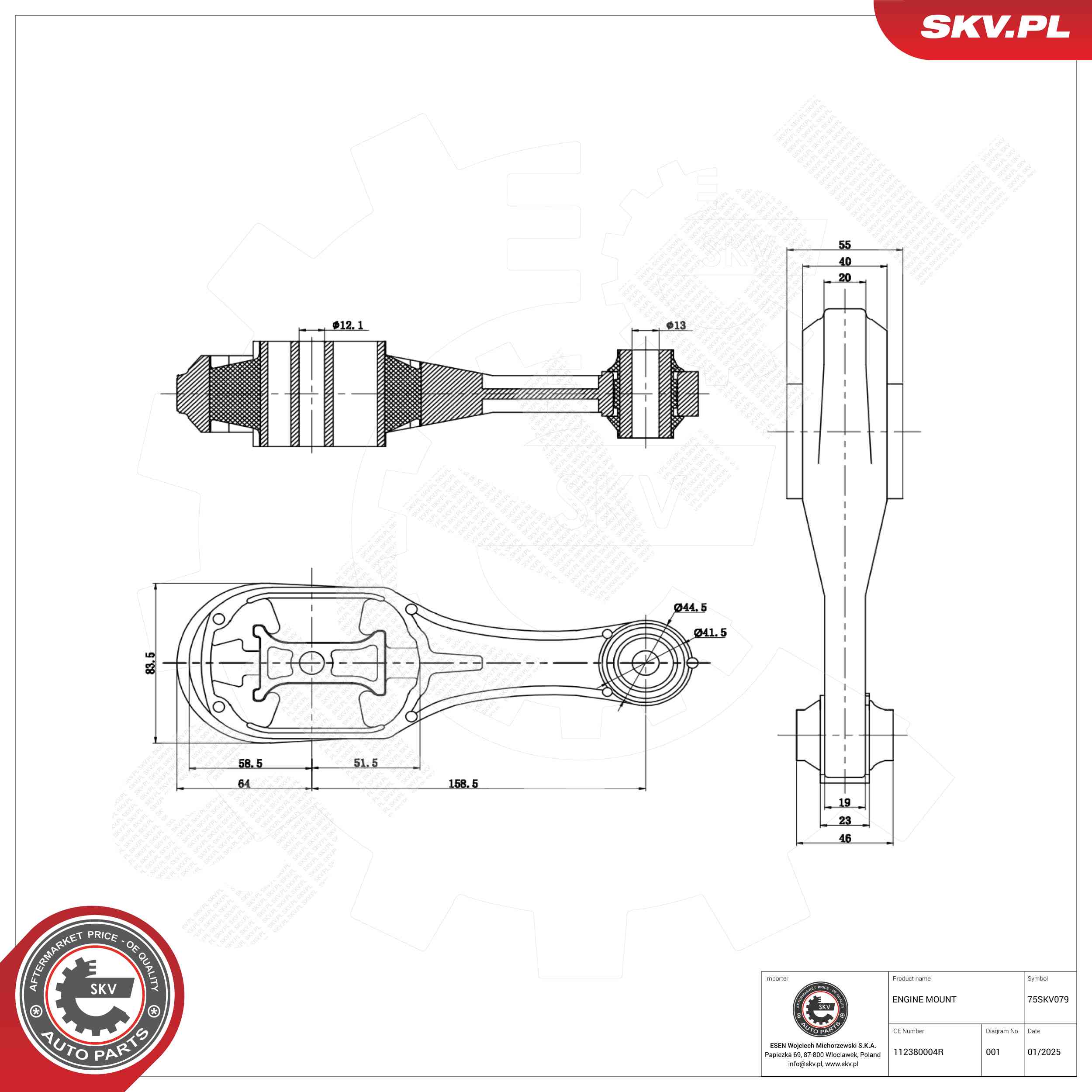 ESEN SKV 75SKV079 Mounting, engine
