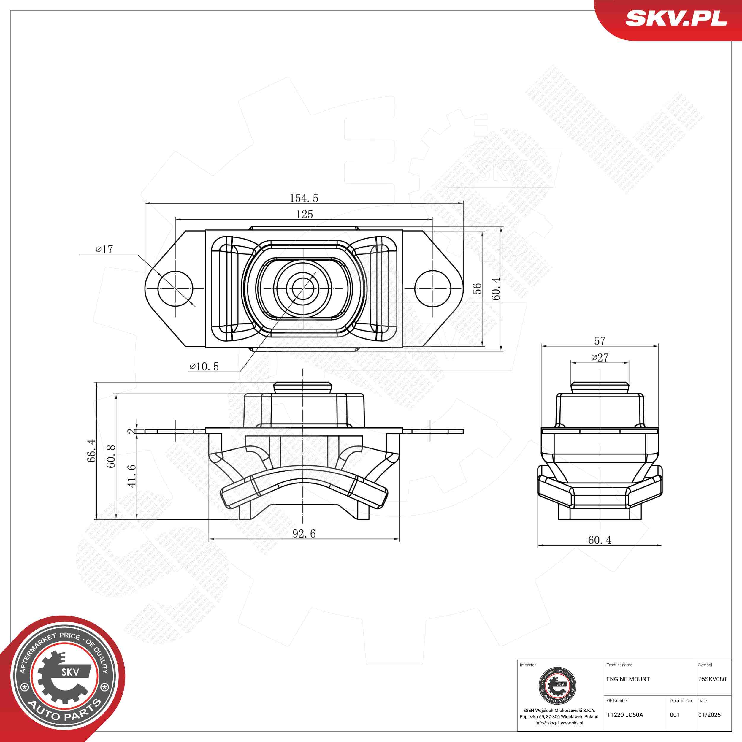 ESEN SKV 75SKV080 Mounting, engine