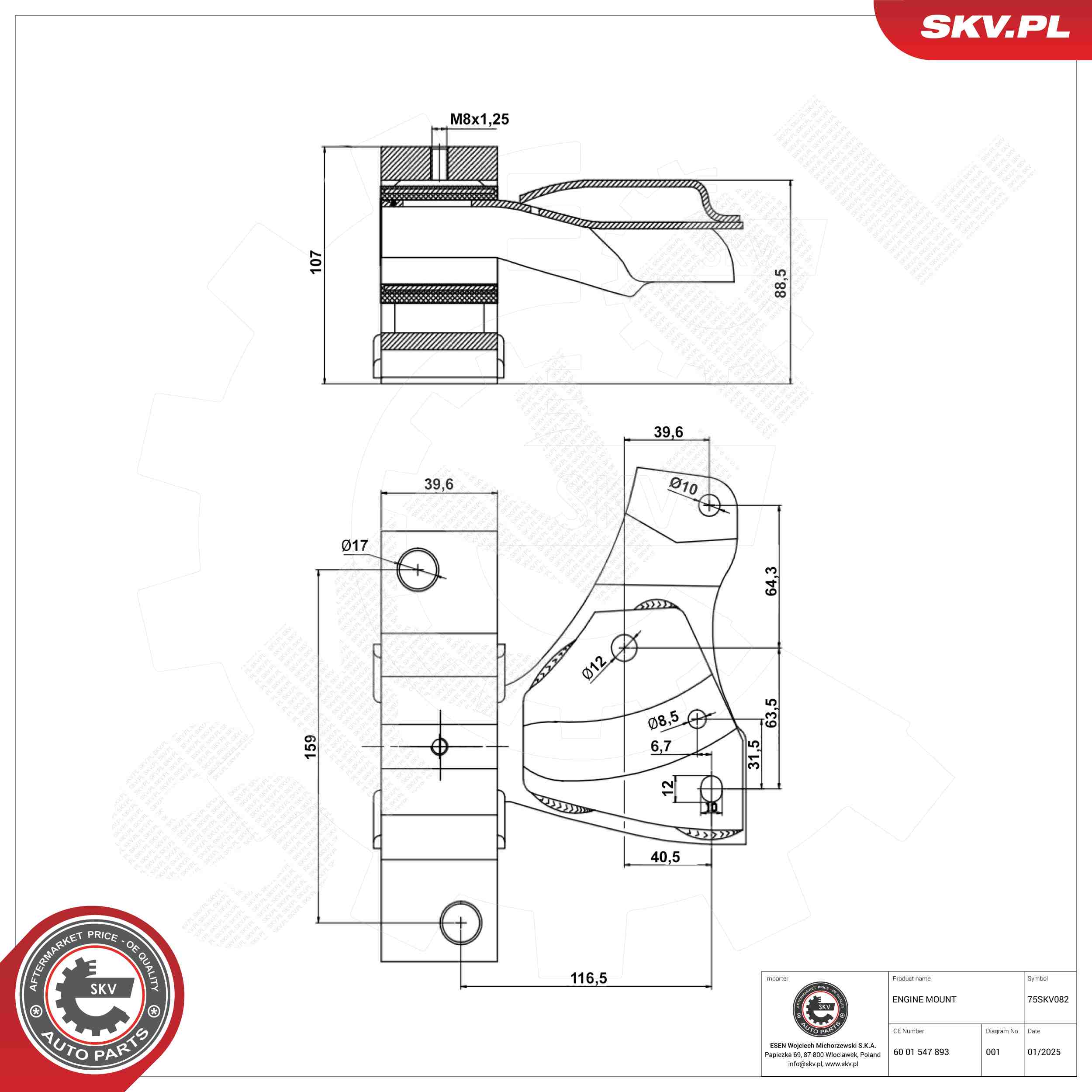 ESEN SKV 75SKV082 Mounting, engine