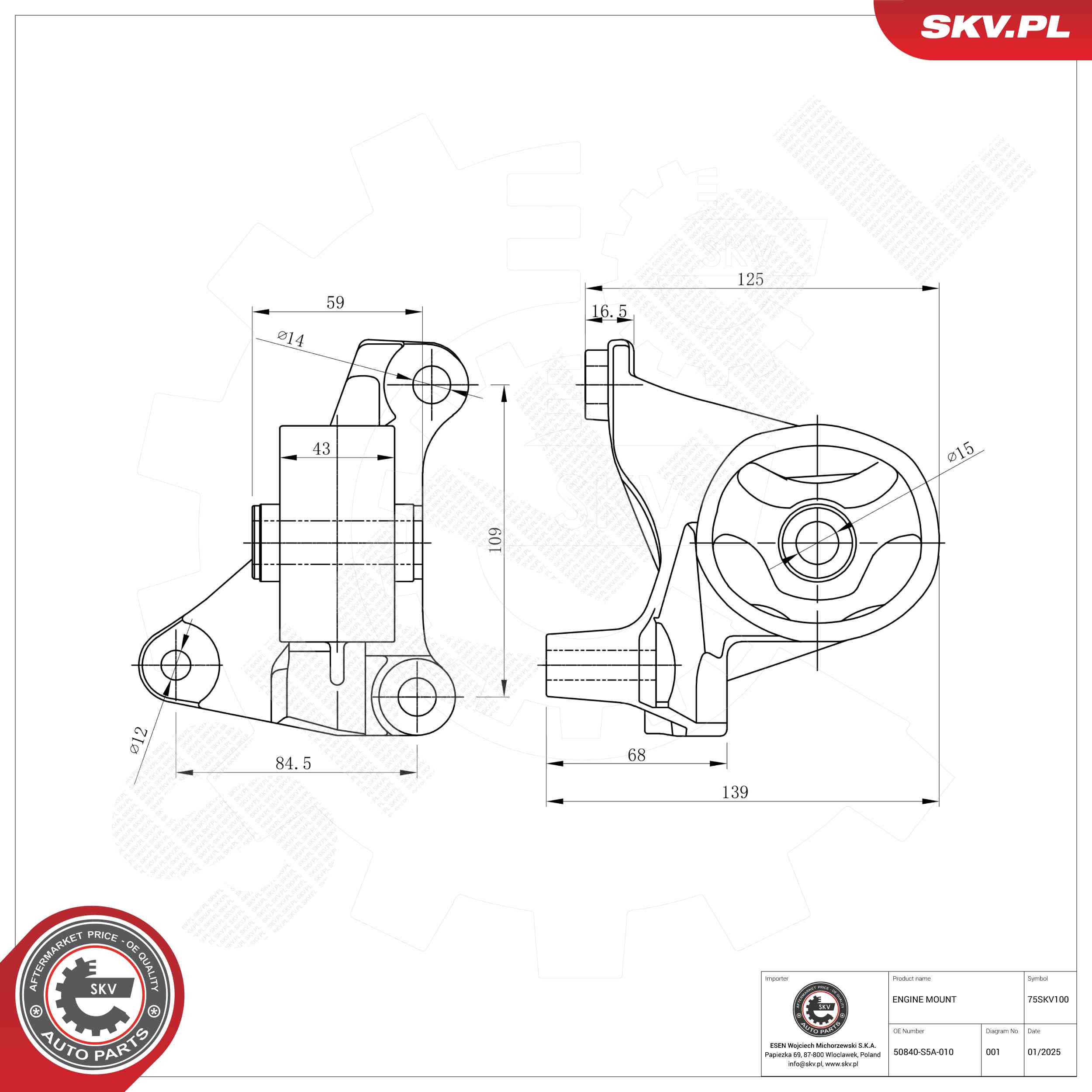 ESEN SKV 75SKV100 Mounting, engine