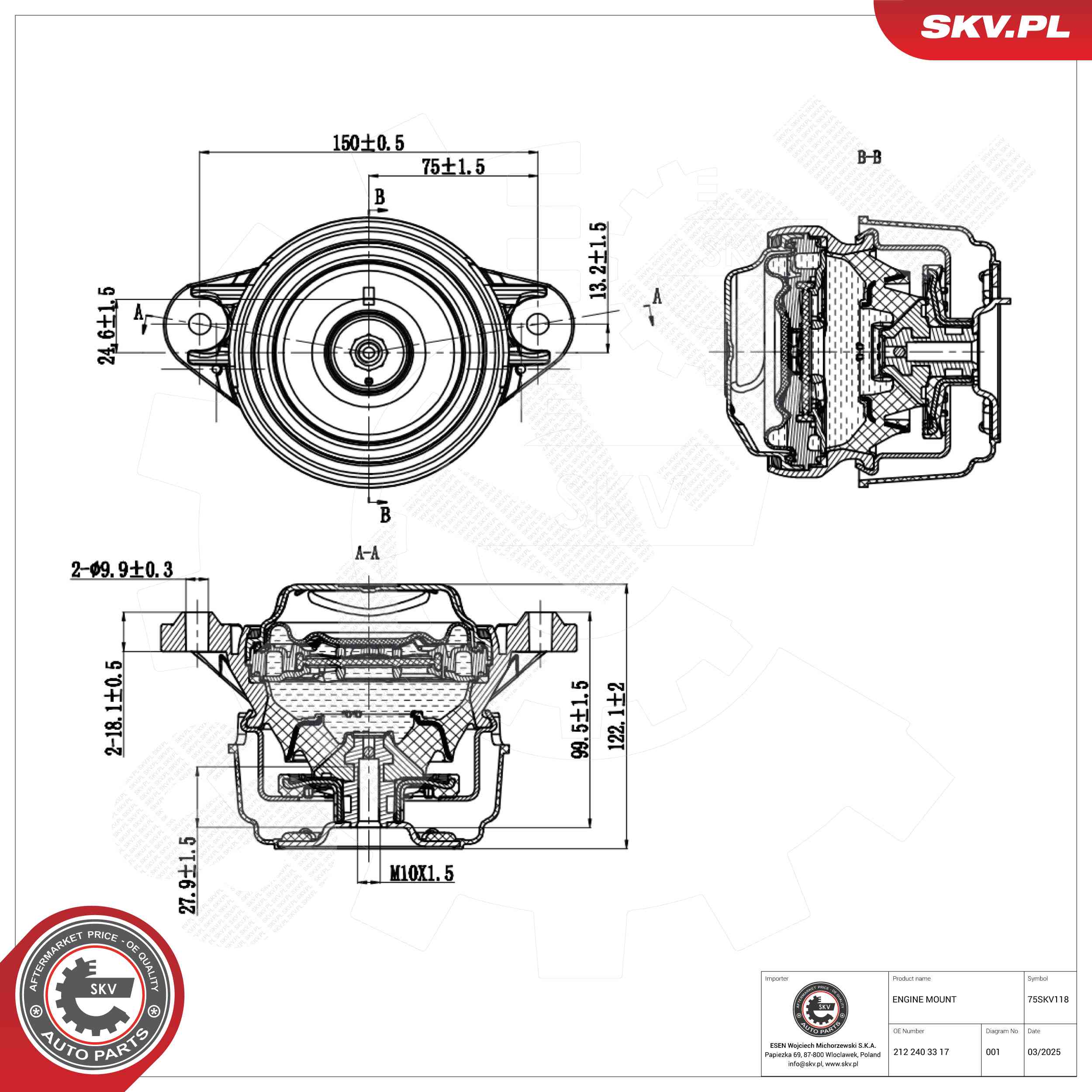 ESEN SKV 75SKV118 Mounting, engine