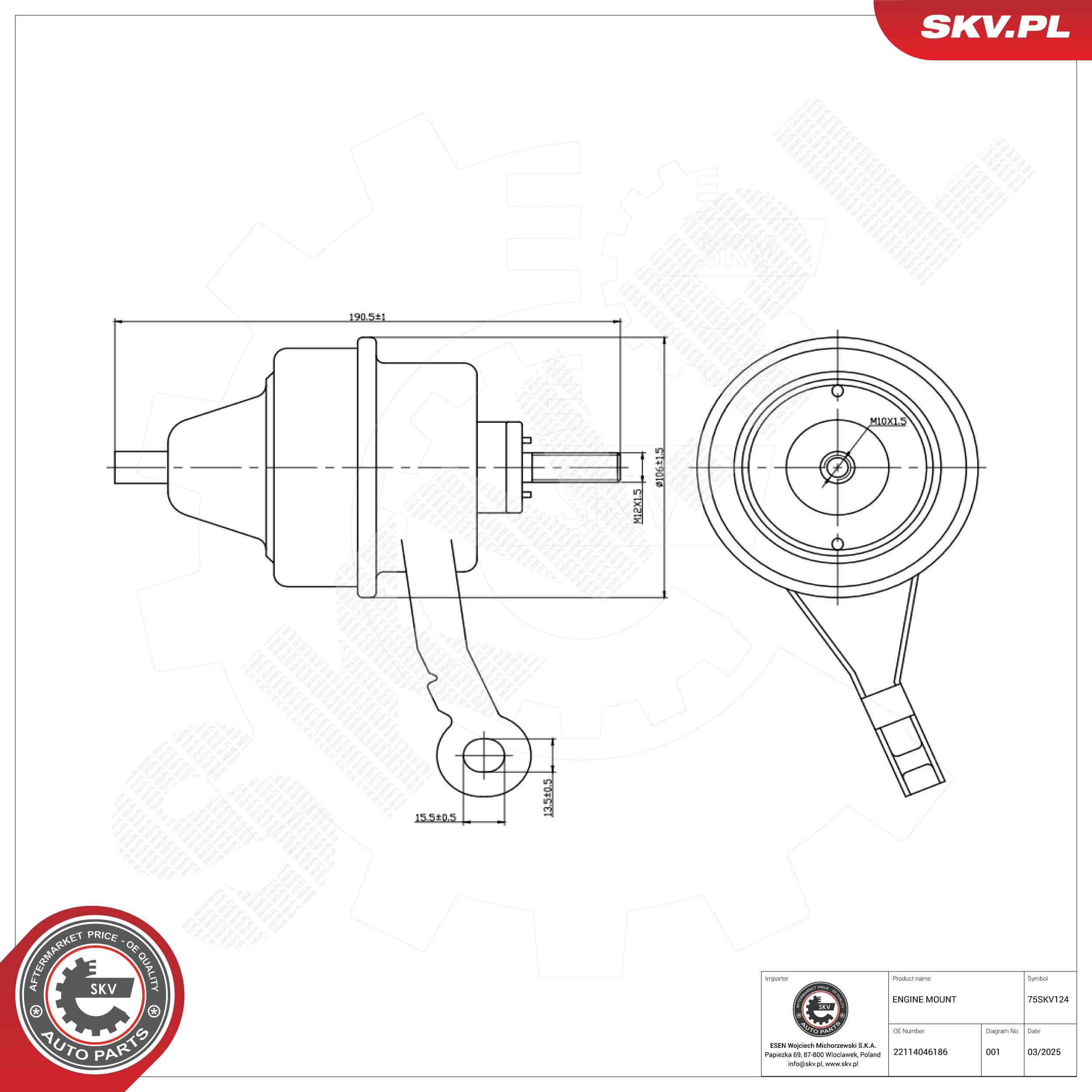 ESEN SKV 75SKV124 Mounting, engine