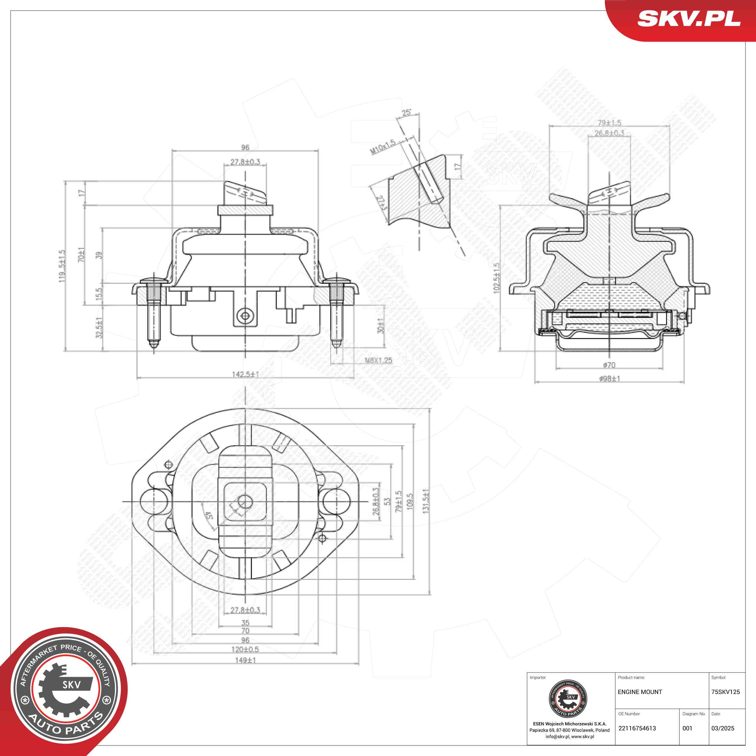 ESEN SKV 75SKV125 Mounting, engine