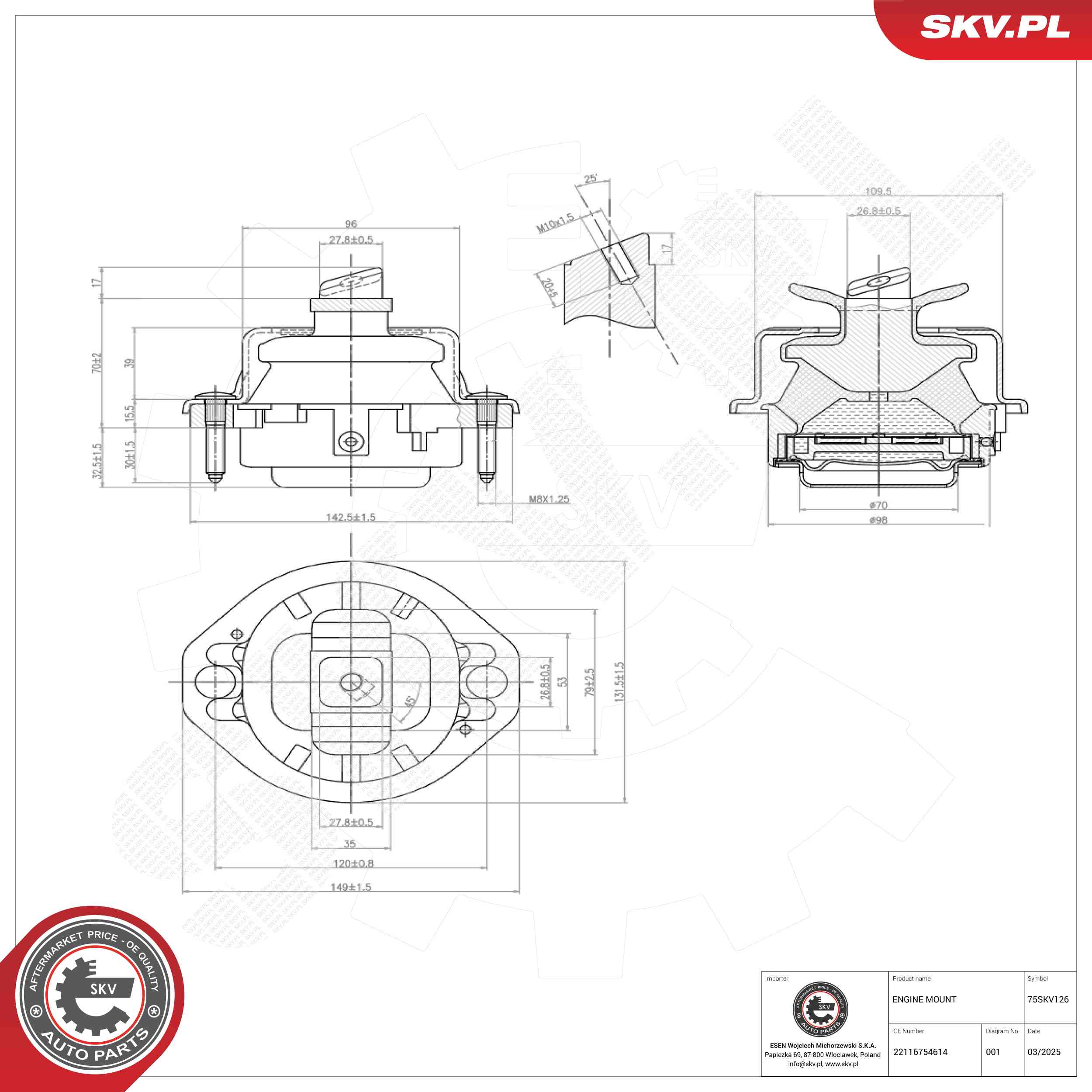 ESEN SKV 75SKV126 Mounting, engine