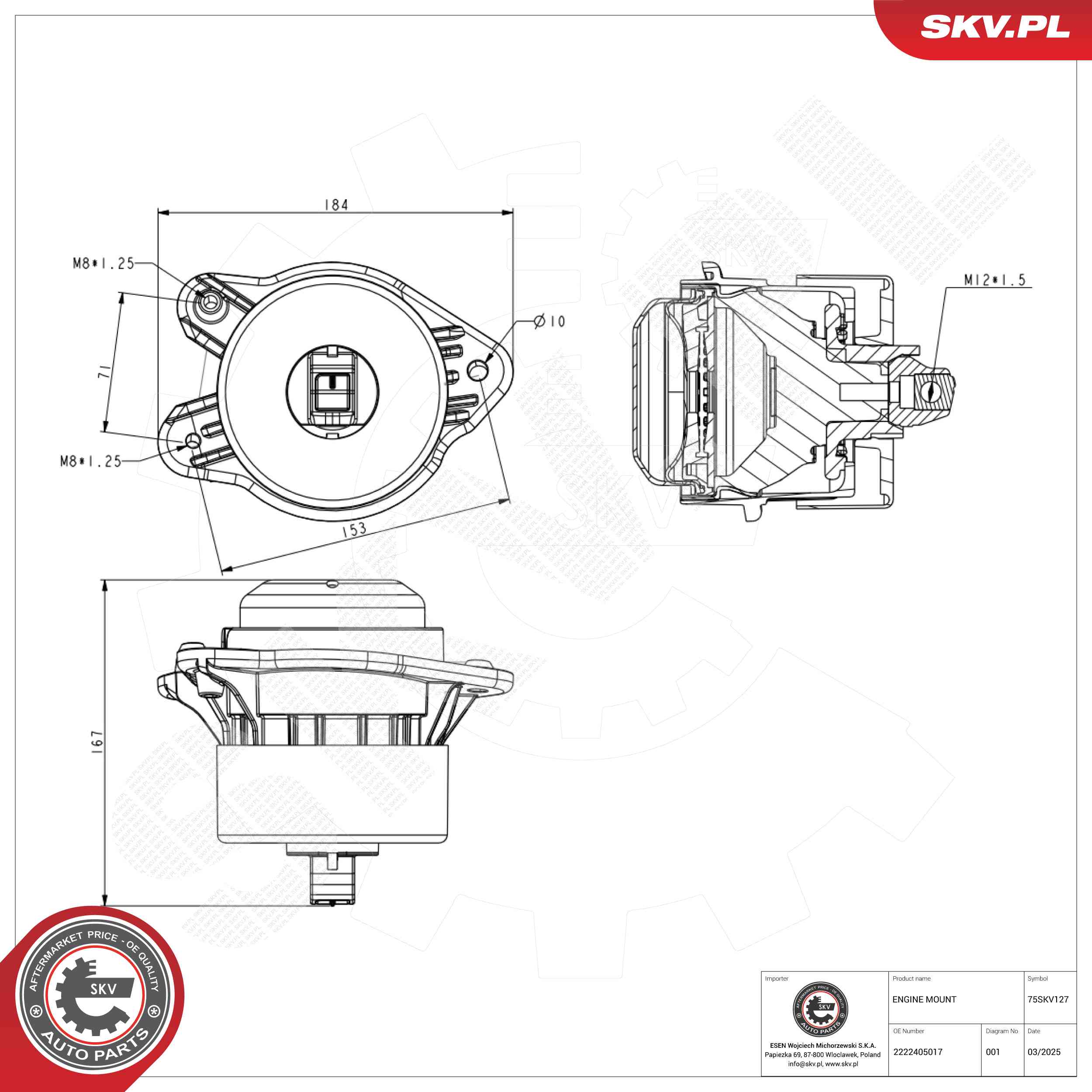 ESEN SKV 75SKV127 Mounting, engine